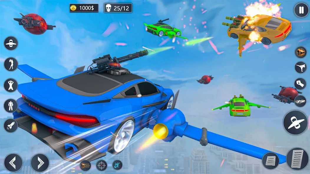 Flying Car Robot Game Car Game взломанный APK — Безлимитные деньги и все машины открыты — скриншот 5