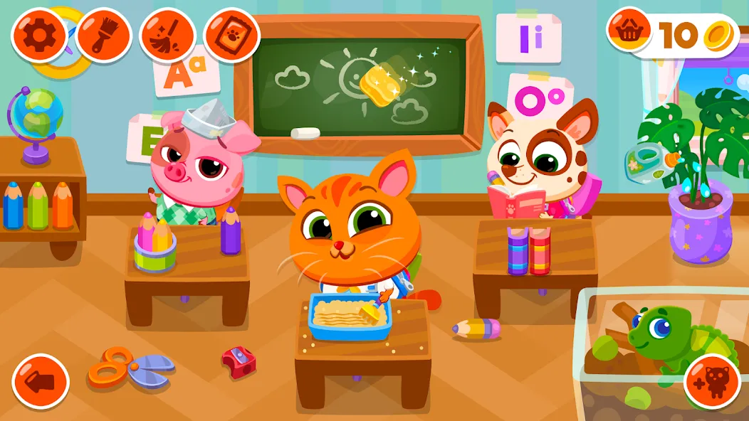 Bubbu School - My Virtual Pets бесплатно на Андроид — мод: Безлимитные монеты и все питомцы — скриншот 1