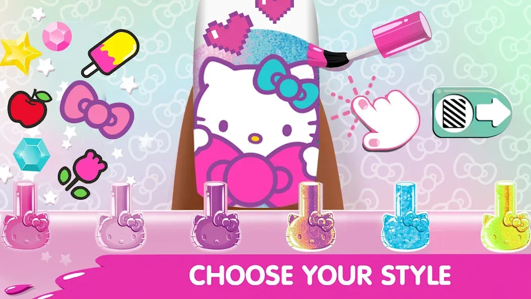 Скачать Hello Kitty Nail Salon бесплатно — Безлимитные монеты и все инструменты — скриншот 2
