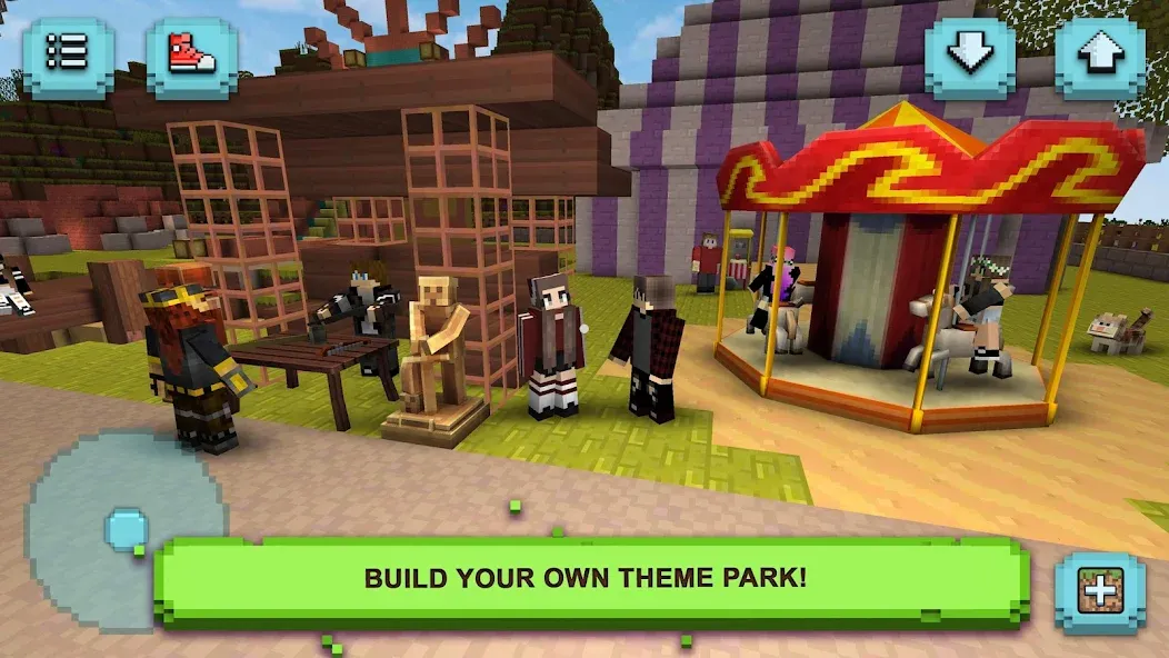 Скачать Theme Park Craft: Build & Ride — Безлимитные деньги и ресурсы — скриншот 2