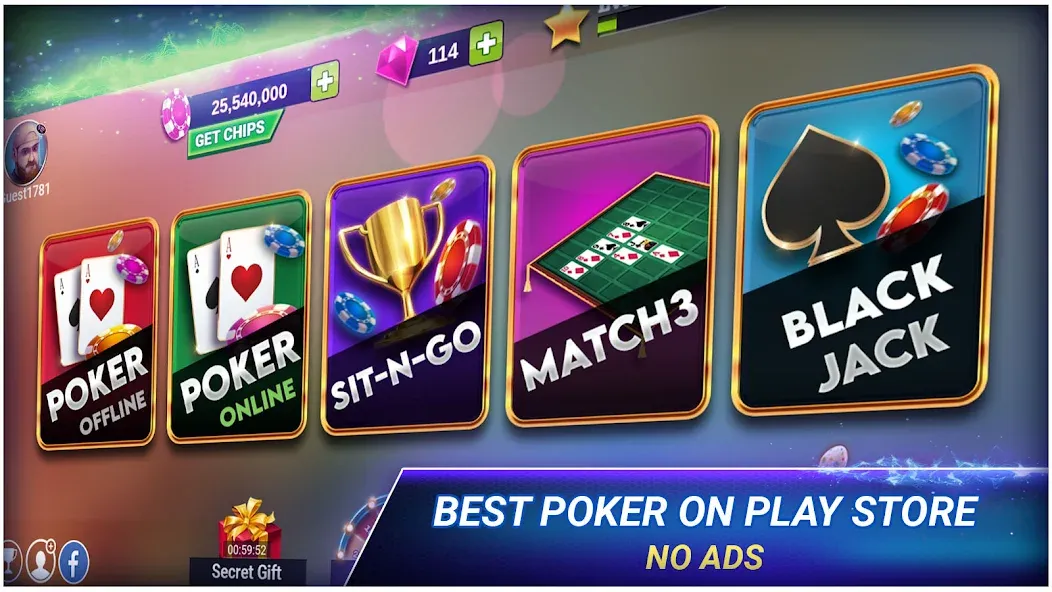 Скачать Poker Texas Holdem мод — Безлимитные фишки и бонусы — скриншот 2 Скачать Poker Texas Holdem мод — Безлимитные фишки и бонусы — скриншот 2