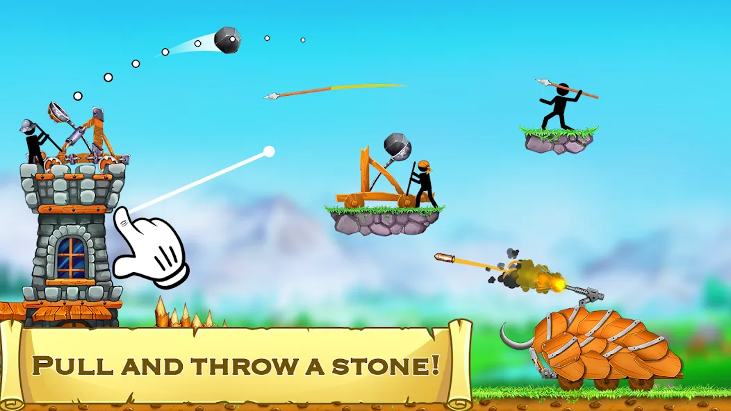 The Catapult 2 : bone masters (Мод: Безлимитные монеты и усиленная катапульта) — скачать на Андроид — скриншот 2