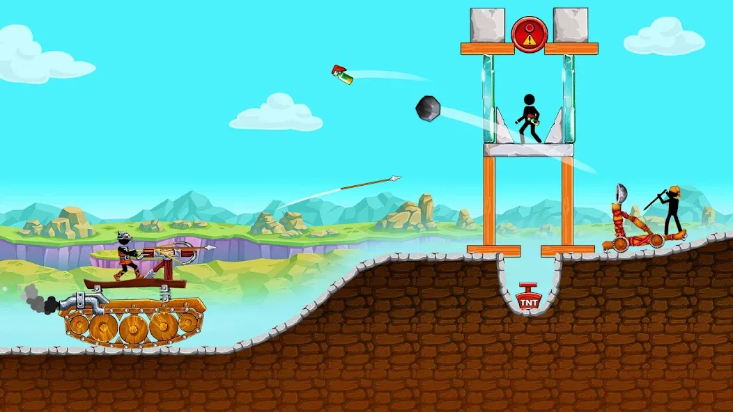 The Tank: Stick pocket hill (Мод: Безлимитные деньги и оружие) — скачать на Андроид — скриншот 1