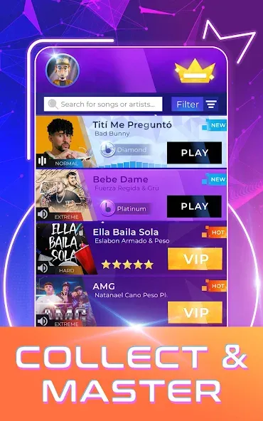 Скачать Beat Tiles: Music Game мод — Разблокированы все песни и уровни — скриншот 3 Скачать Beat Tiles: Music Game мод — Разблокированы все песни и уровни — скриншот 3