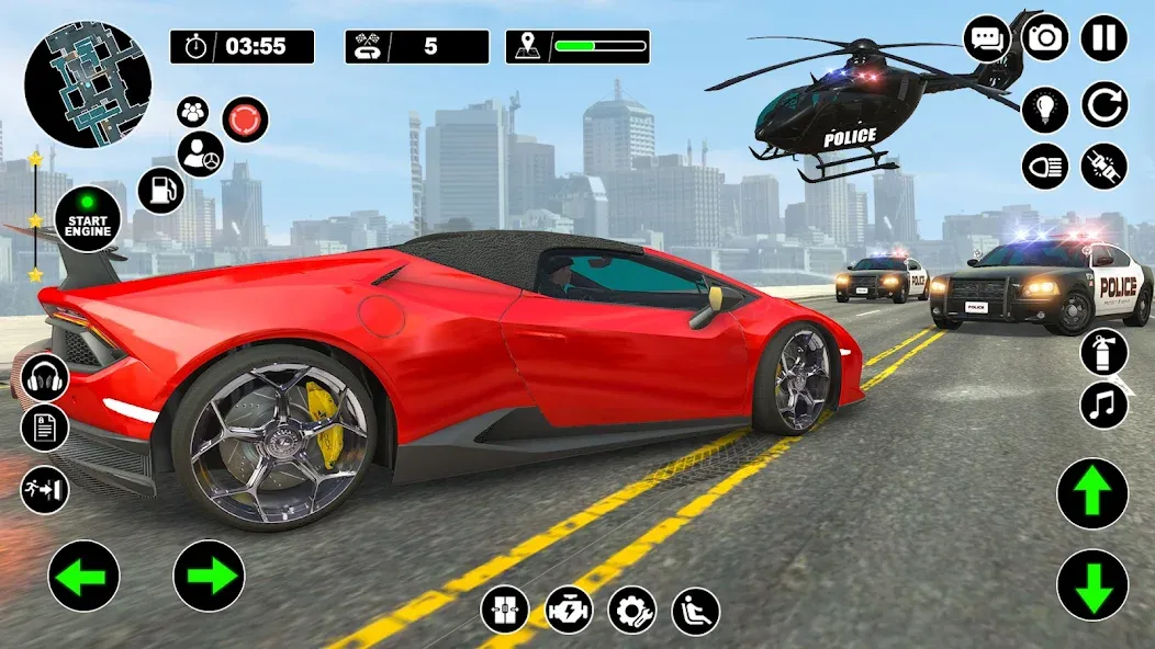 Police Helicopter Chase Game взломанный APK — Безлимитные деньги и всё открыто — скриншот 4 Police Helicopter Chase Game взломанный APK — Безлимитные деньги и всё открыто — скриншот 4