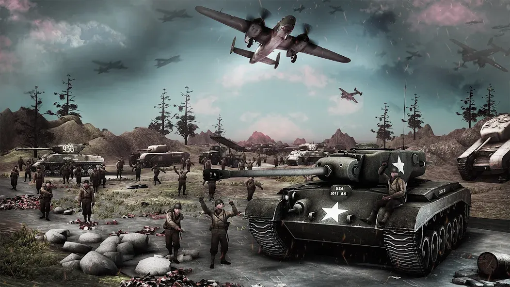 Medal of War – WW2 Games 2024 взлом APK — Безлимитные деньги и оружие — скриншот 4