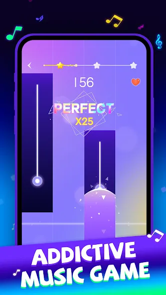Скачать Beat Piano Dance:music game мод — Новые песни и открыты все уровни — скриншот 1