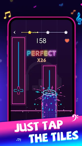 Скачать Beat Piano Dance:music game мод — Новые песни и открыты все уровни — скриншот 2