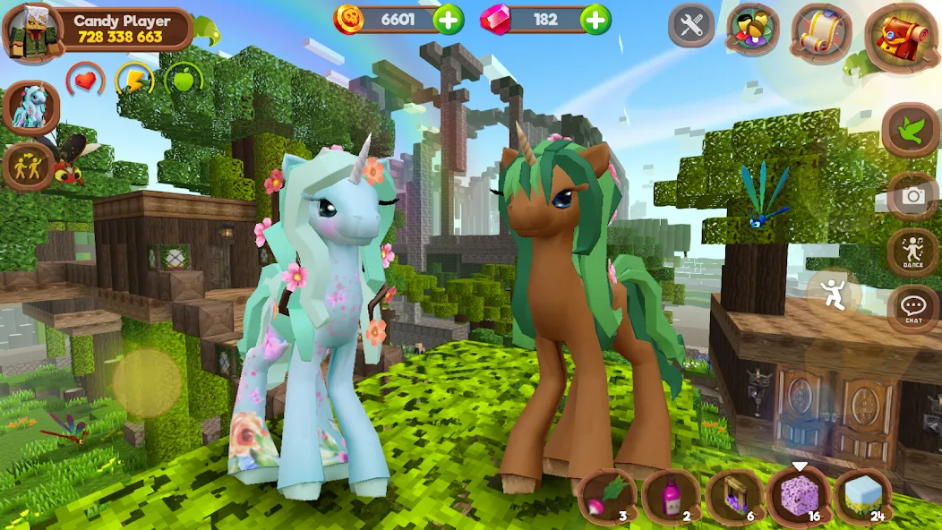 Pony World Craft MOD APK скачать на Андроид — Безлимитные ресурсы и открыты все пони — скриншот 3
