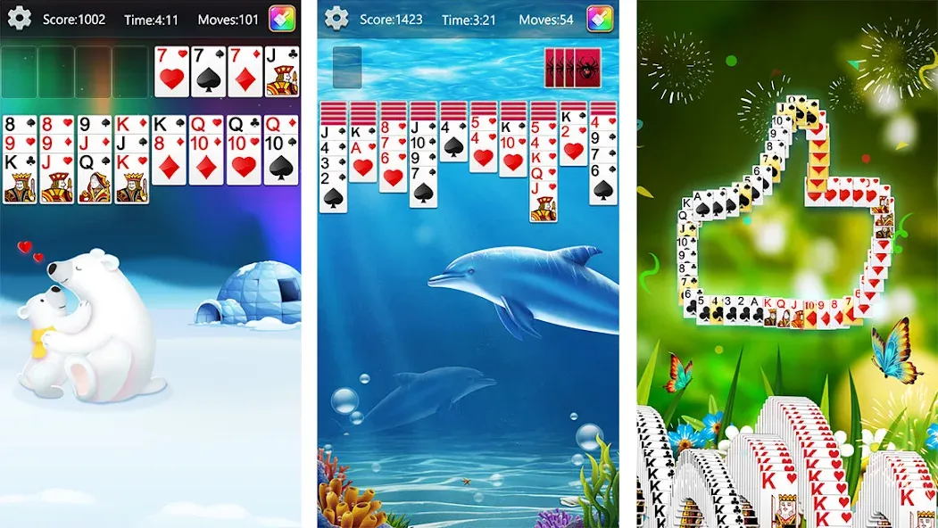 Solitaire Collection Fun взлом на Андроид — Без рекламы и бесконечные подсказки — скриншот 2 Solitaire Collection Fun взлом на Андроид — Без рекламы и бесконечные подсказки — скриншот 2