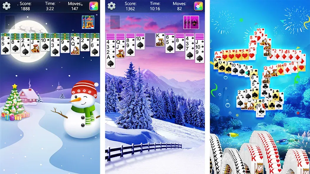 Spider Solitaire Fun бесплатно на Андроид — мод: Без рекламы и подсказки доступны — скриншот 2