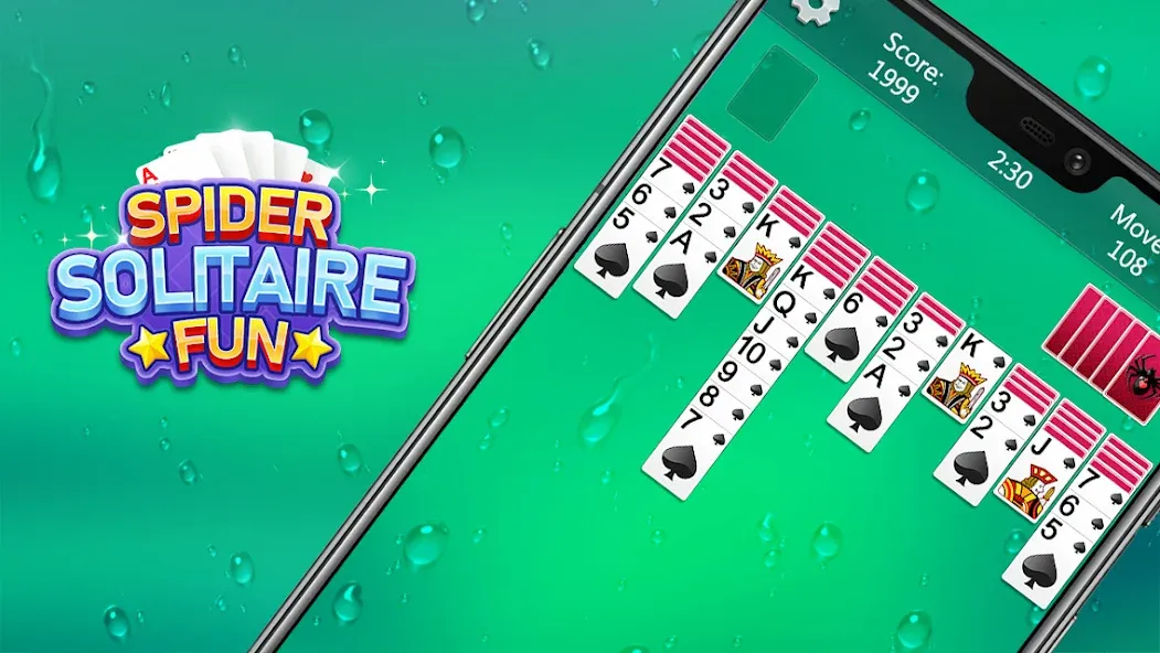 Spider Solitaire Fun бесплатно на Андроид — мод: Без рекламы и подсказки доступны — скриншот 3