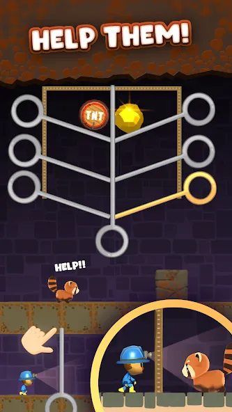 Mine Rescue: Gold Mining Games (Мод: Безлимитные деньги и алмазы) — скачать на Андроид — скриншот 3 Mine Rescue: Gold Mining Games (Мод: Безлимитные деньги и алмазы) — скачать на Андроид — скриншот 3