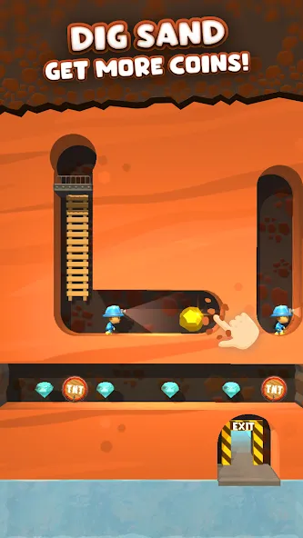 Mine Rescue: Gold Mining Games (Мод: Безлимитные деньги и алмазы) — скачать на Андроид — скриншот 5 Mine Rescue: Gold Mining Games (Мод: Безлимитные деньги и алмазы) — скачать на Андроид — скриншот 5