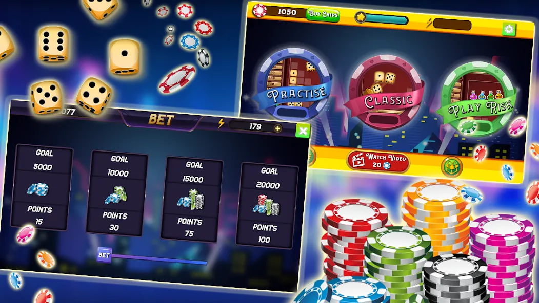 Скачать Farkle - Dice Game на Андроид с модом — Безлимитные броски и высокие очки — скриншот 4