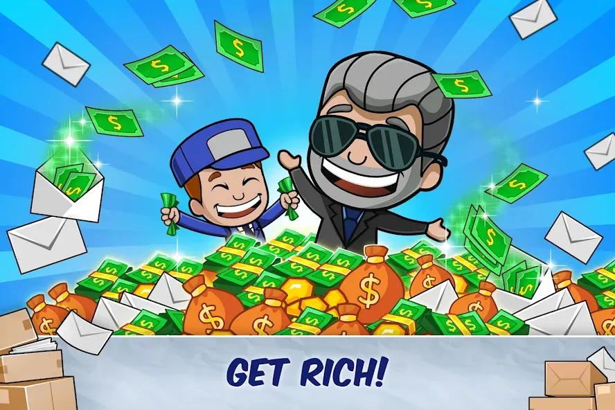 Idle Mail Tycoon — взломанная версия, Безлимитные деньги и бонусы — скриншот 2