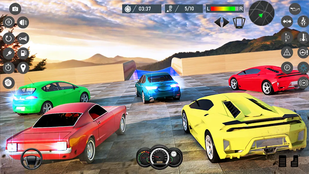 Скачать Water Slide Car Race games Mod APK — Без рекламы и все машины открыты — скриншот 3