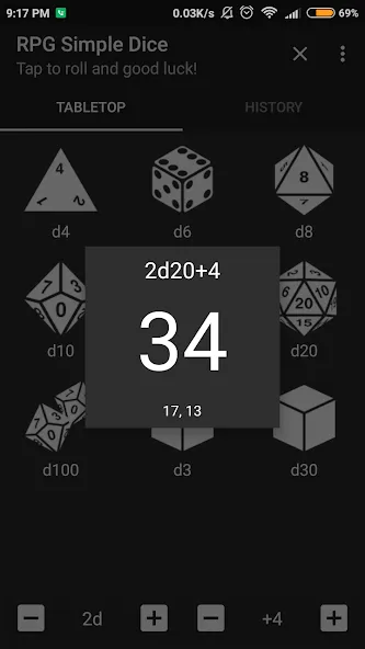 Скачать RPG Simple Dice последней версии — Бесконечные броски и все кубики — скриншот 2 Скачать RPG Simple Dice последней версии — Бесконечные броски и все кубики — скриншот 2
