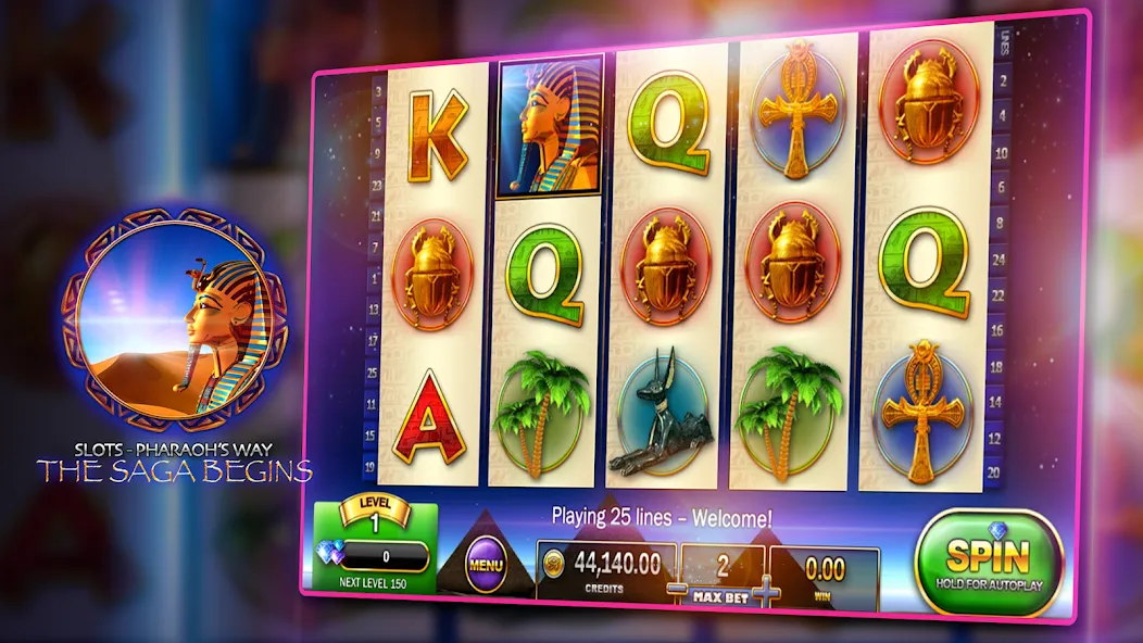 Slots - Pharaoh's Way Casino — скачать мод: Безлимитные монеты и бонусы — скриншот 3