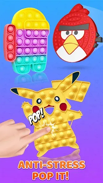 Pop it: Puppet Antistress Game взломанный APK — Без рекламы и все скины открыты — скриншот 5