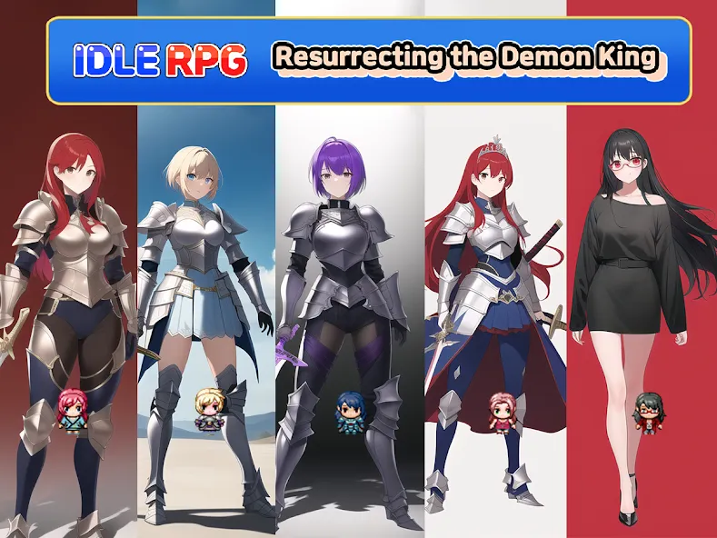Idle RPG : Reviving Demon King — Безлимитные ресурсы и усиленные герои, скачать мод APK — скриншот 1