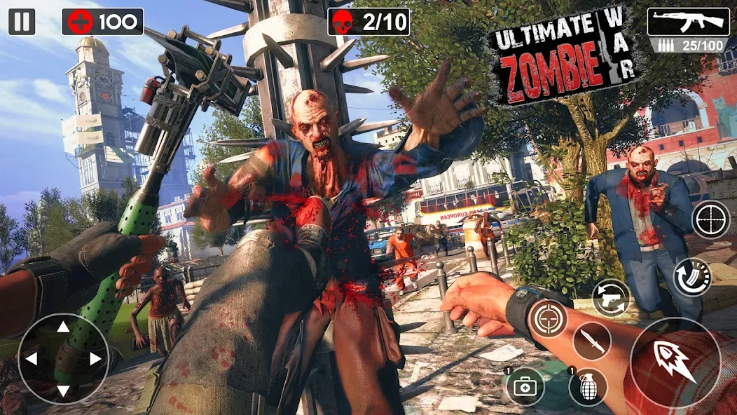 Zombie Games 3d 2024 : fps War бесплатно на Андроид — мод: Безлимитные патроны и здоровье — скриншот 1