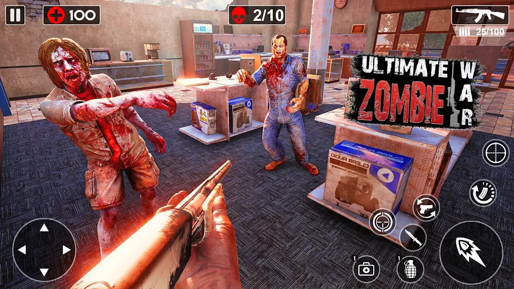Zombie Games 3d 2024 : fps War бесплатно на Андроид — мод: Безлимитные патроны и здоровье — скриншот 2