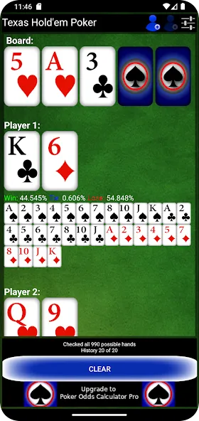 Мод Poker Odds Calculator — Точный расчет шансов в покере, скачать APK — скриншот 3 Мод Poker Odds Calculator — Точный расчет шансов в покере, скачать APK — скриншот 3