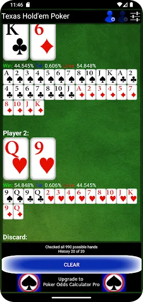 Мод Poker Odds Calculator — Точный расчет шансов в покере, скачать APK — скриншот 4 Мод Poker Odds Calculator — Точный расчет шансов в покере, скачать APK — скриншот 4