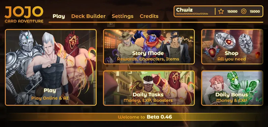 JOJO: Card Adventure－TCG & CCG взломанный APK — Безлимитные деньги и редкие карты — скриншот 3