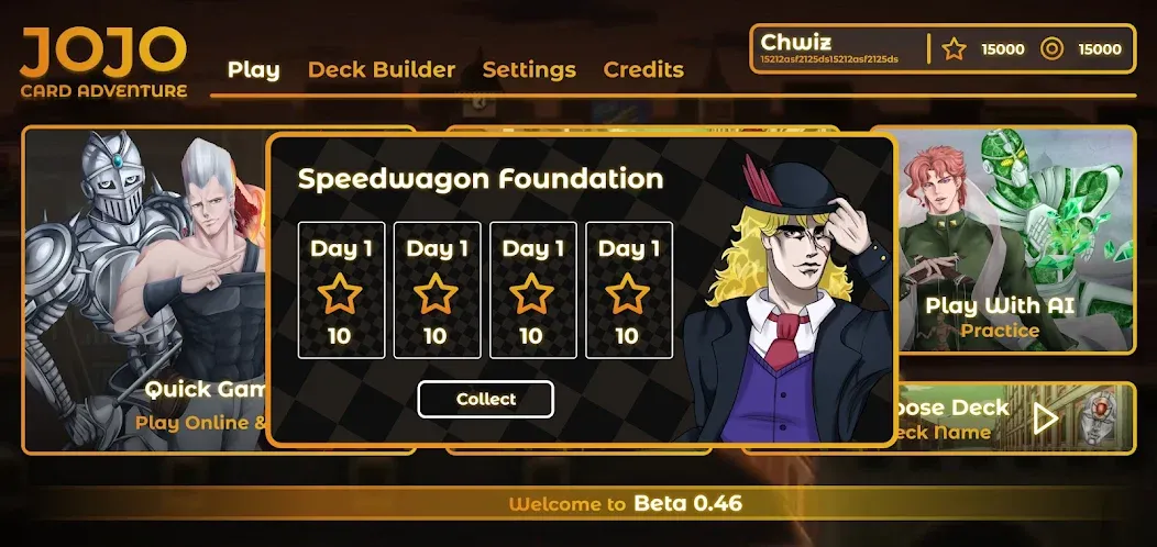 JOJO: Card Adventure－TCG & CCG взломанный APK — Безлимитные деньги и редкие карты — скриншот 4