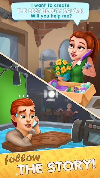 Beauty Tycoon: Hair Salon Game — Безлимитные деньги и все прически открыты, скачать мод APK — скриншот 1 Beauty Tycoon: Hair Salon Game — Безлимитные деньги и все прически открыты, скачать мод APK — скриншот 1