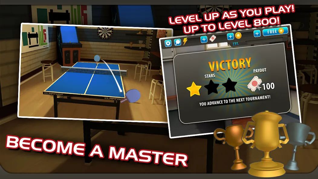 Скачать Ping Pong Masters последней версии — Безлимитные монеты и разблокированы ракетки — скриншот 3 Скачать Ping Pong Masters последней версии — Безлимитные монеты и разблокированы ракетки — скриншот 3