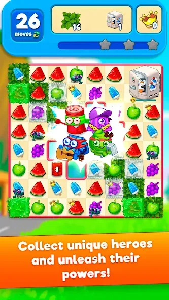 Sugar Heroes - match 3 game мод на Андроид: Безлимитные жизни и подсказки — скриншот 2