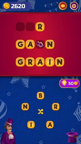 Circus Words: Magic Puzzle — взломанная версия, Без рекламы и подсказки доступны — скриншот 4 Circus Words: Magic Puzzle — взломанная версия, Без рекламы и подсказки доступны — скриншот 4