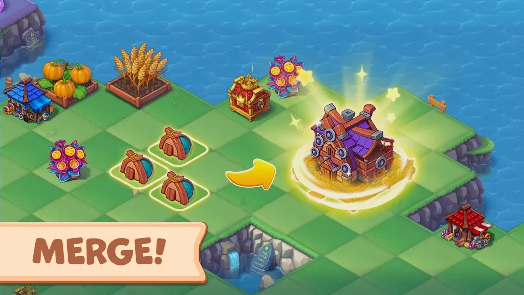 Скачать Mergest Kingdom: Merge game бесплатно — Безлимитные ресурсы и ускоренное строительство — скриншот 1 Скачать Mergest Kingdom: Merge game бесплатно — Безлимитные ресурсы и ускоренное строительство — скриншот 1