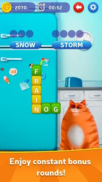 Kitty Scramble: Word Game взломанный APK — Безлимитные подсказки и жизни — скриншот 3 Kitty Scramble: Word Game взломанный APK — Безлимитные подсказки и жизни — скриншот 3