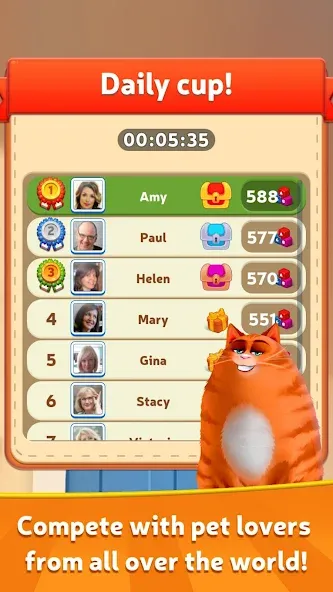 Kitty Scramble: Word Game взломанный APK — Безлимитные подсказки и жизни — скриншот 4 Kitty Scramble: Word Game взломанный APK — Безлимитные подсказки и жизни — скриншот 4
