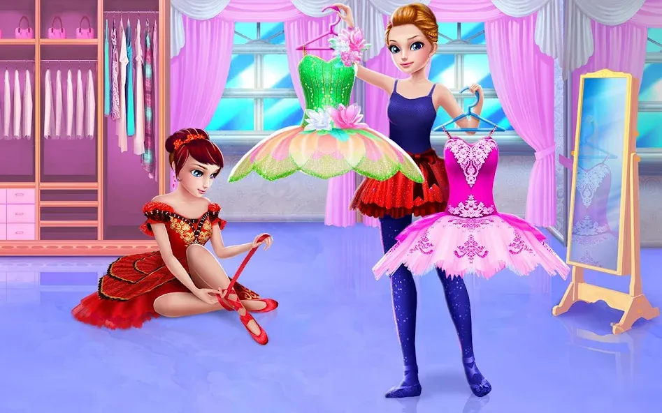 Pretty Ballerina - Girl Game на телефон — скачать мод: Открыты все наряды и уровни — скриншот 3