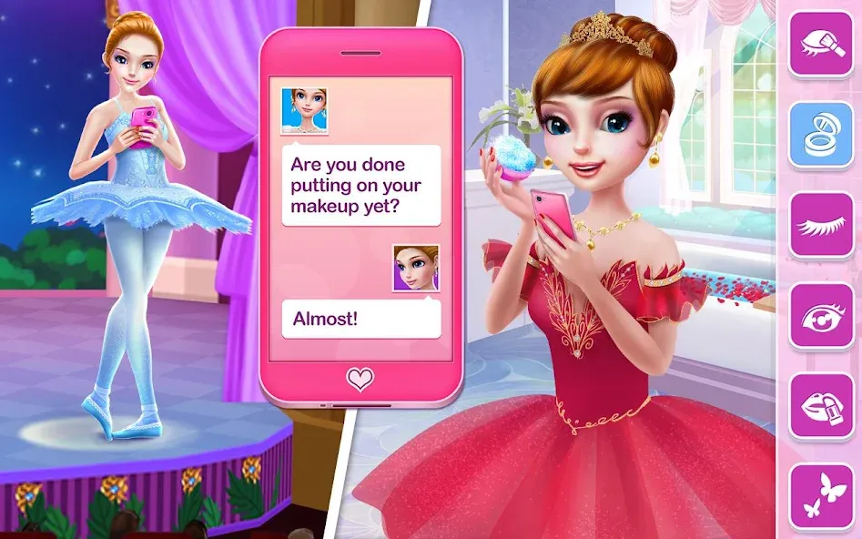 Pretty Ballerina - Girl Game на телефон — скачать мод: Открыты все наряды и уровни — скриншот 4