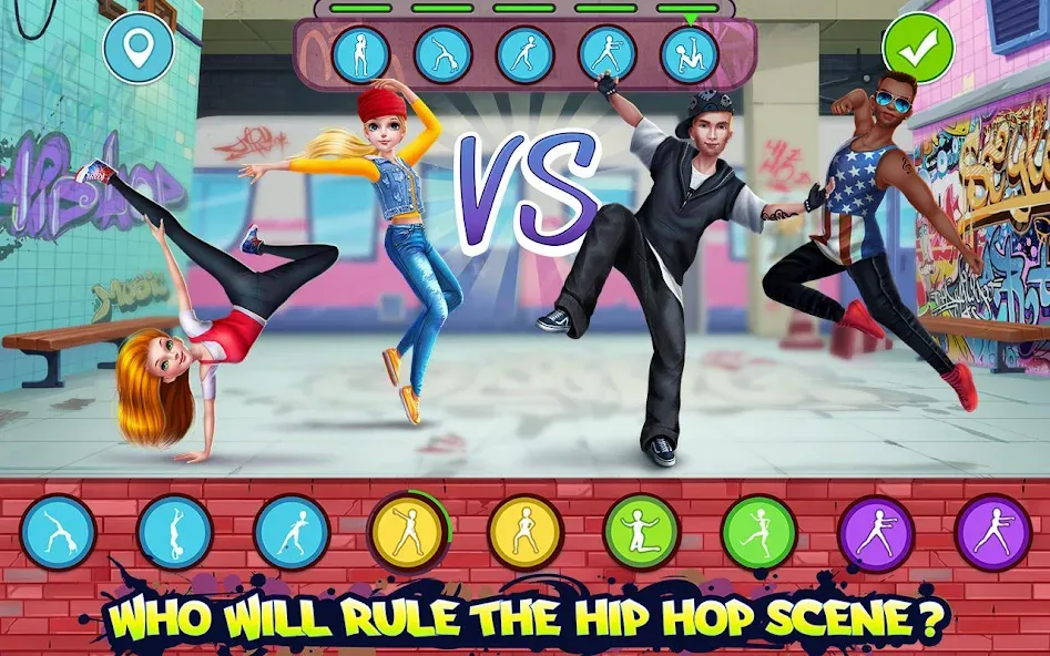 Hip Hop Battle - Girls vs Boys на телефон — скачать мод: Безлимитные деньги и все наряды — скриншот 1 Hip Hop Battle - Girls vs Boys на телефон — скачать мод: Безлимитные деньги и все наряды — скриншот 1