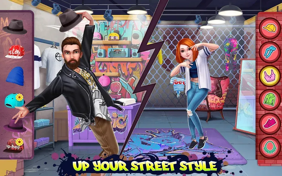 Hip Hop Battle - Girls vs Boys на телефон — скачать мод: Безлимитные деньги и все наряды — скриншот 2 Hip Hop Battle - Girls vs Boys на телефон — скачать мод: Безлимитные деньги и все наряды — скриншот 2