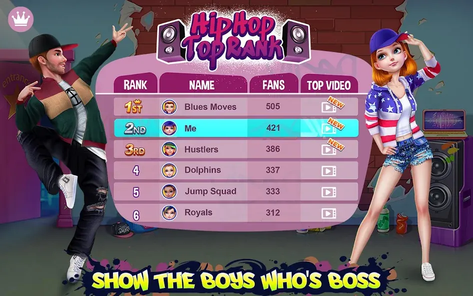 Hip Hop Battle - Girls vs Boys на телефон — скачать мод: Безлимитные деньги и все наряды — скриншот 5 Hip Hop Battle - Girls vs Boys на телефон — скачать мод: Безлимитные деньги и все наряды — скриншот 5