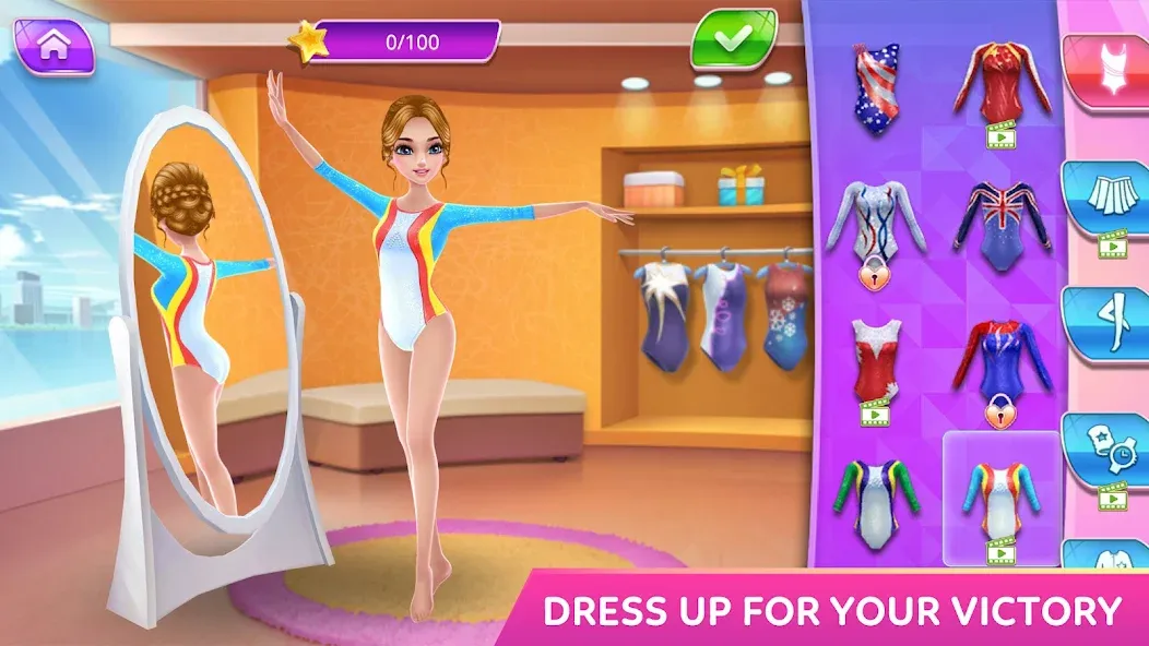 Gymnastics Superstar Star Girl MOD APK: Безлимитные деньги и все костюмы — скриншот 1 Gymnastics Superstar Star Girl MOD APK: Безлимитные деньги и все костюмы — скриншот 1