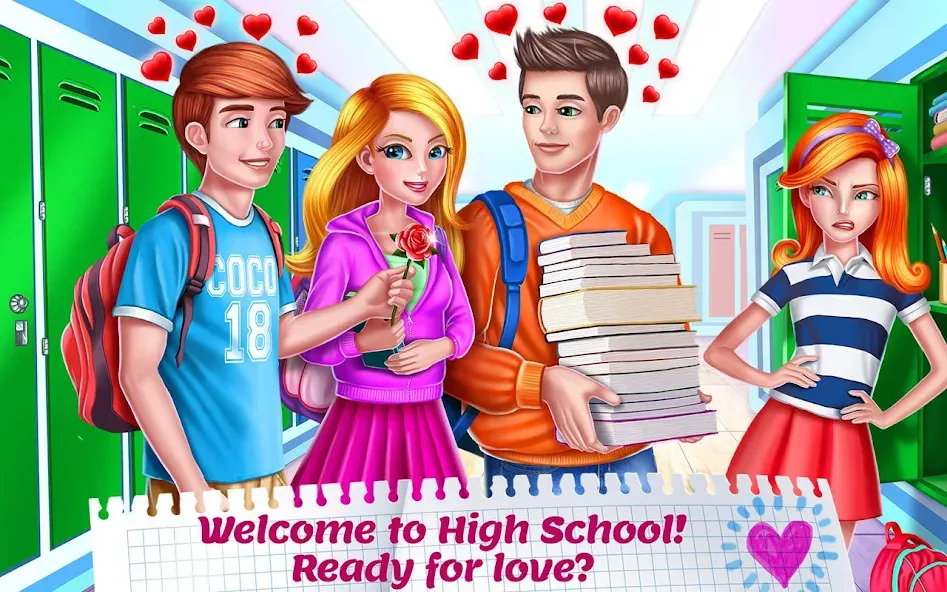 High School Crush - Love Story — взломанная версия, Романтические приключения без ограничений — скриншот 1