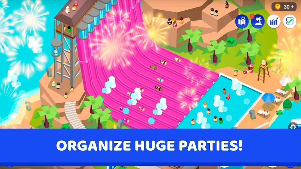 Idle Theme Park Tycoon мод на Андроид: Безлимитные деньги и все аттракционы — скриншот 2