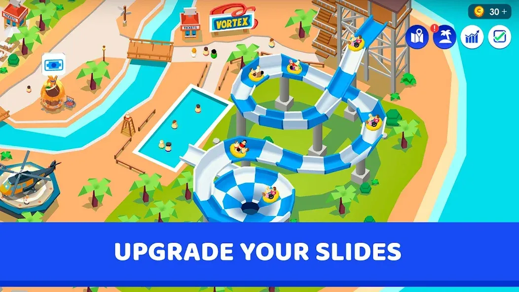 Idle Theme Park Tycoon мод на Андроид: Безлимитные деньги и все аттракционы — скриншот 3