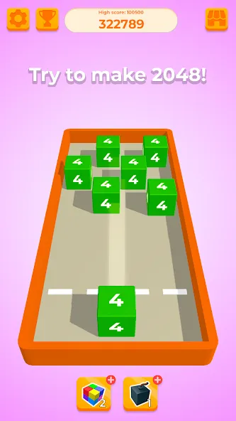 Chain Cube 2048: 3D merge game MOD APK: Без рекламы и много денег — скриншот 4