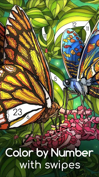 Скачать Color Swipe Coloring Book game последней версии — Разблокированы все раскраски — скриншот 1