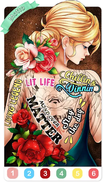 Tattoo Coloring games — Все татуировки и цвета открыты, скачать мод APK — скриншот 5 Tattoo Coloring games — Все татуировки и цвета открыты, скачать мод APK — скриншот 5